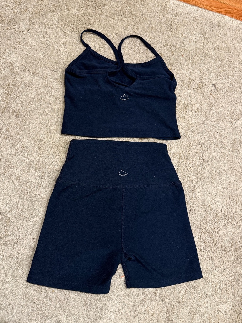 Beyond Yoga Black Cropped Tank and High-Waist Bike Shorts Set - Picture 2 of 5